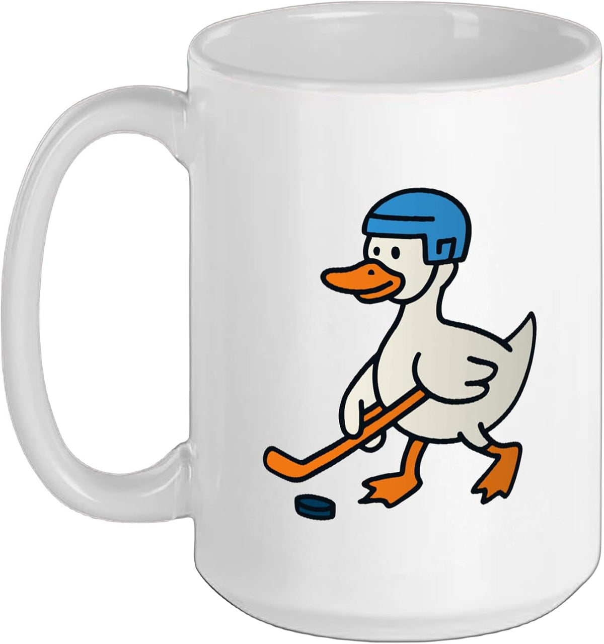 Minimalist Hockey Duck Cute Ice Hockey Animal Design Ceramic Mug