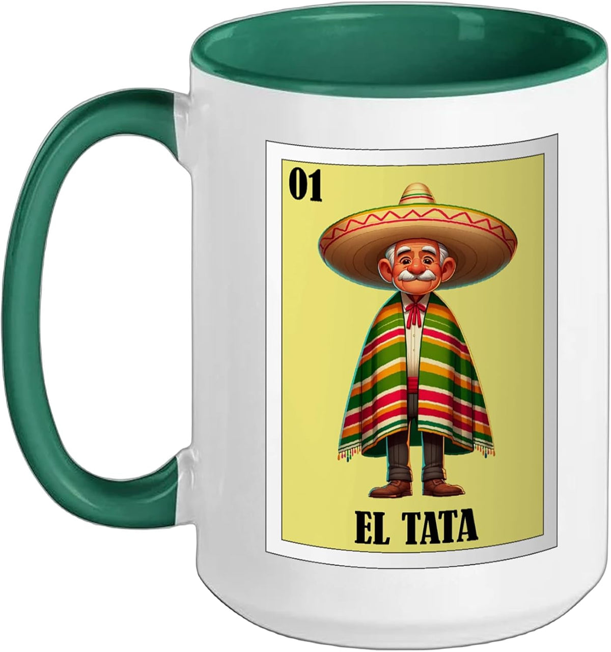 El Tata Loteria Card Mexican Grandpa Poncho Ceramic Mug