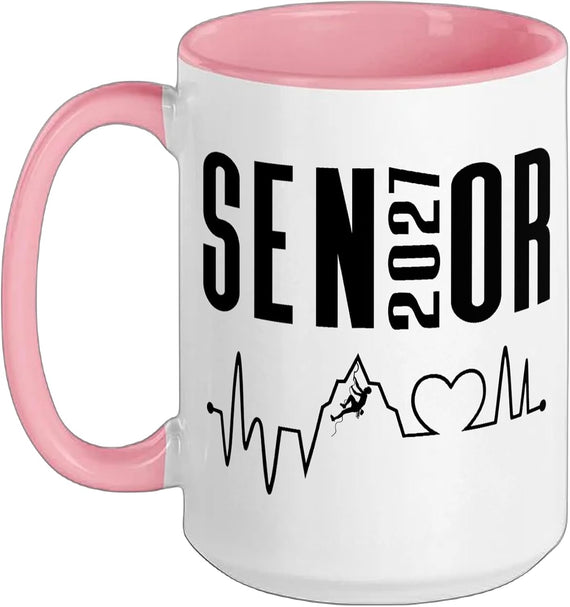 Senior 2027 Rock Climber Class Of 27 High School Or Ceramic Mug