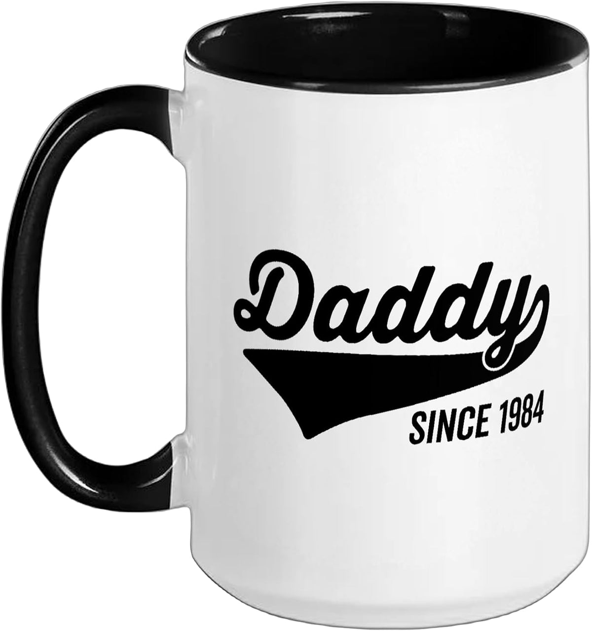 Daddy Since 1984 Vintage Bold Sports Swoosh Father's Day Ceramic Mug