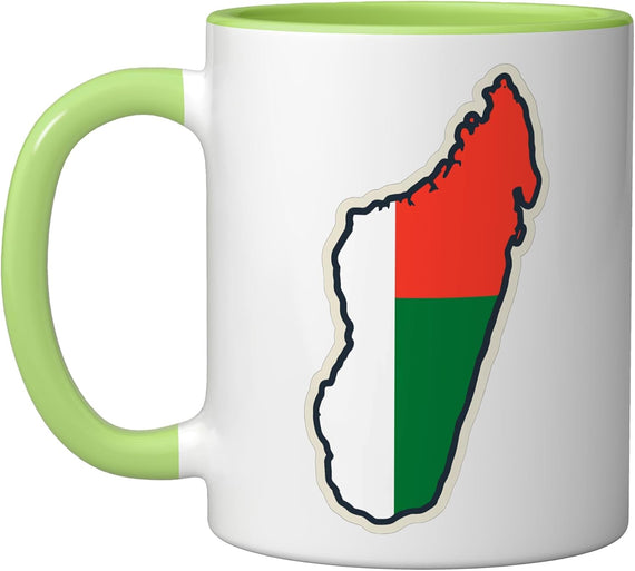 Madagascar Flag Map Indians Ocean Island Country Design Ceramic Mug