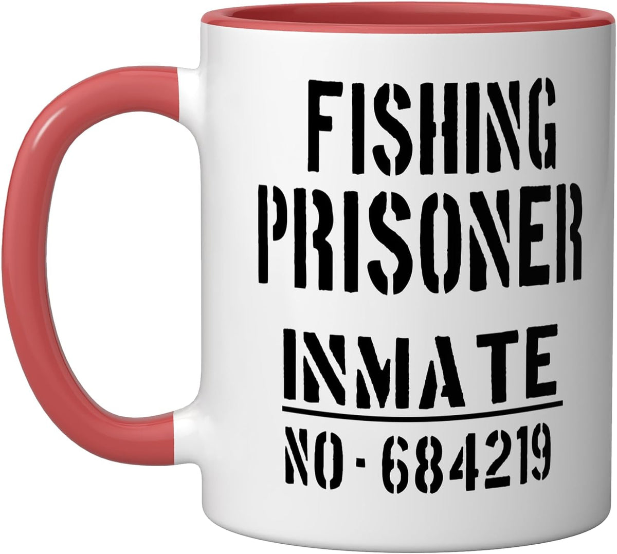 Fishing Prisoner Inmate Mug Number 684219 Stencil Ceramic Mug