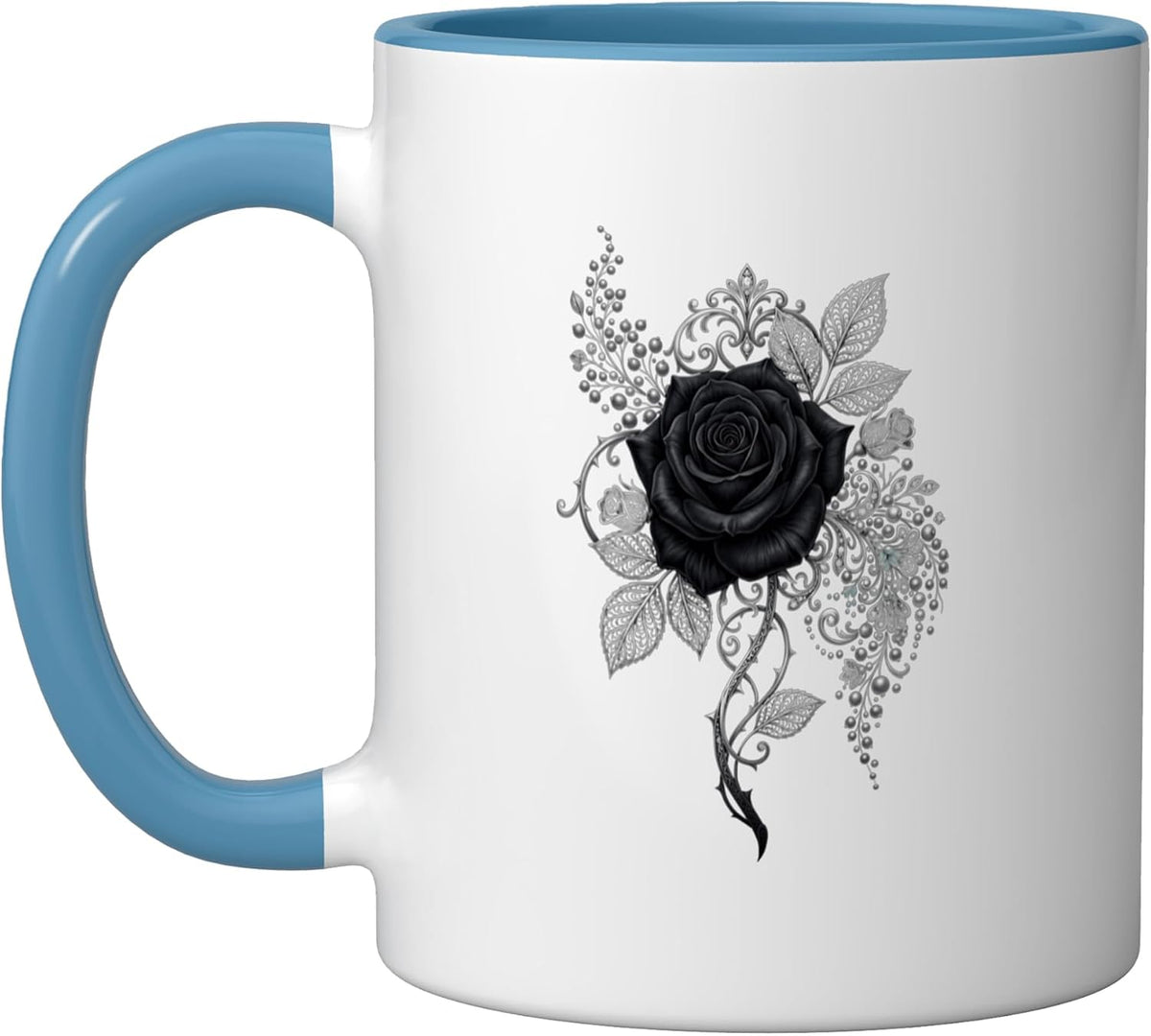 Black Rose Flower Botanist Garden Gardening Flower Rose Ceramic Mug