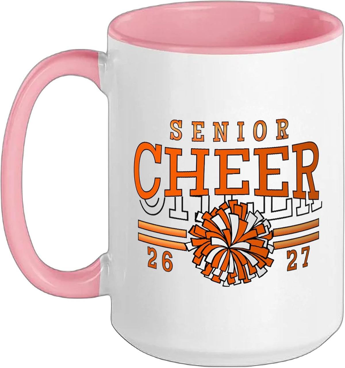 Senior Cheer 2027 Class Team Spirit School Orange Pride Ceramic Mug