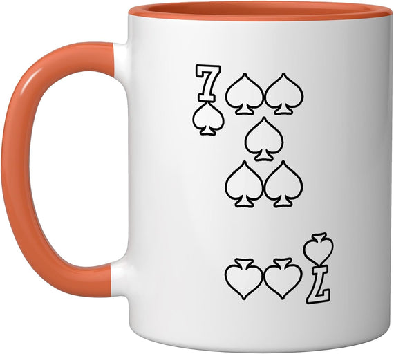 7 Of Spades Dark Playing Card Ceramic Mug