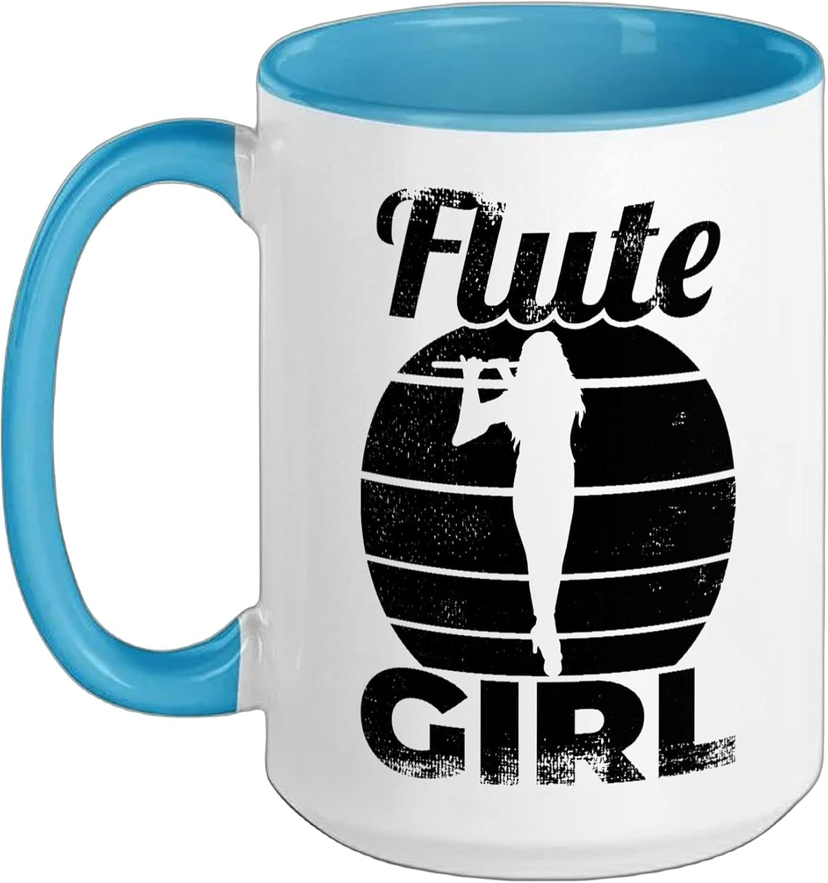 Female Flute Player Flute Musician Aerophone Girls Ceramic Mug