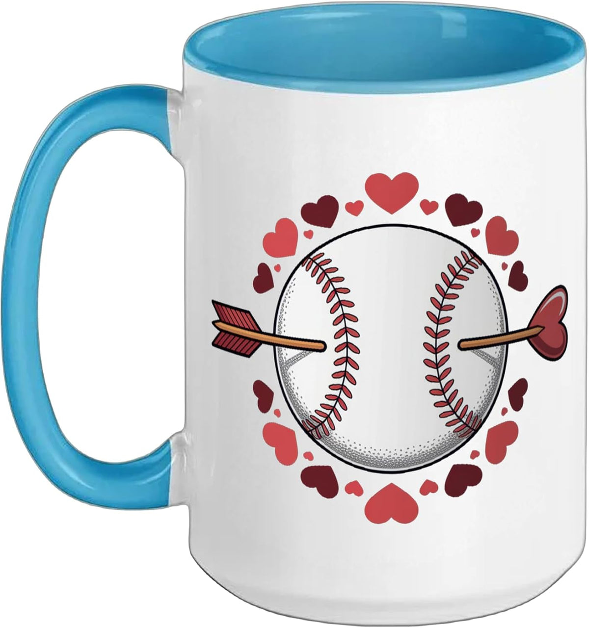 Baseball Lover's Heart Design For Sports Enthusiasts In Ceramic Mug
