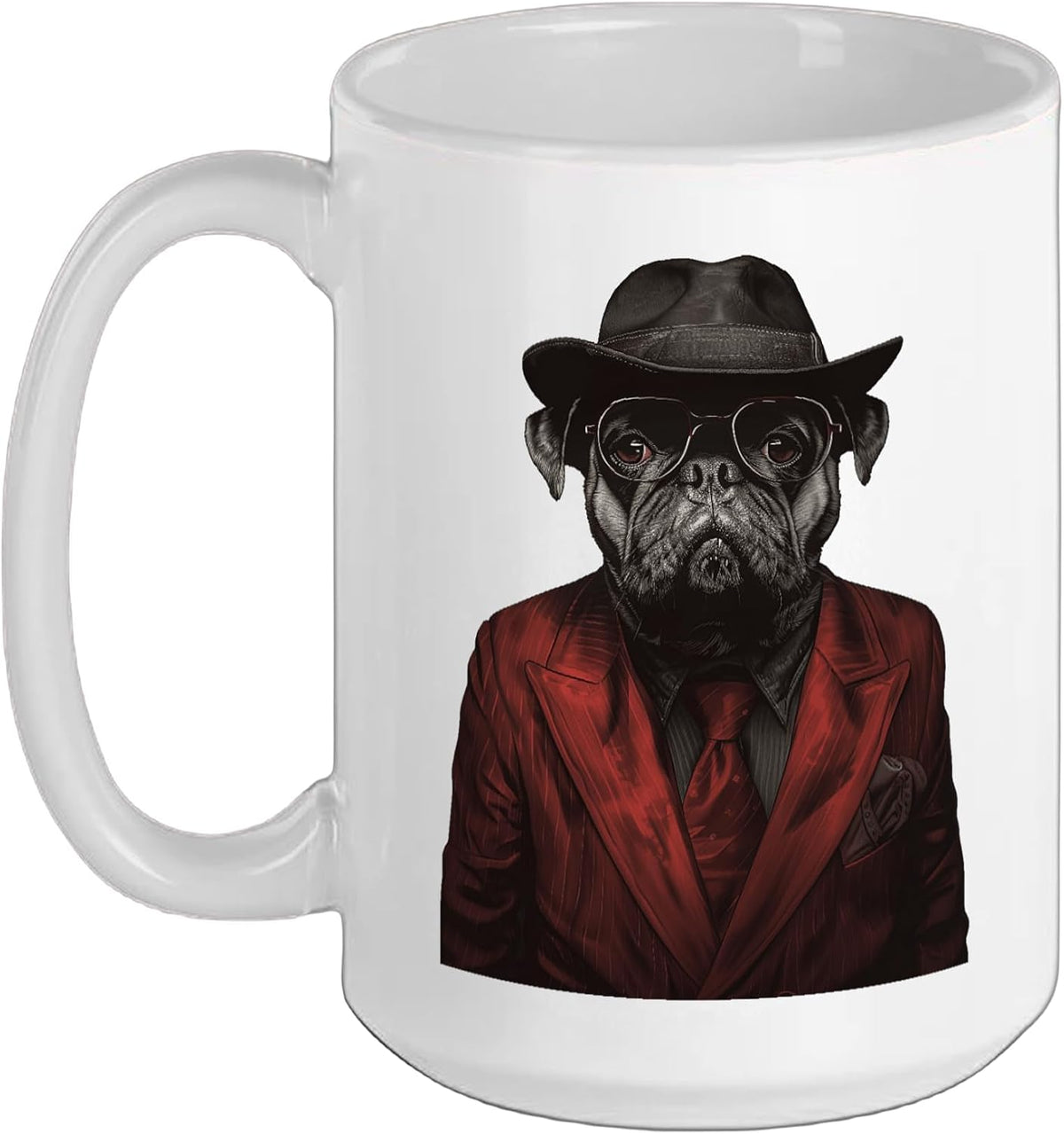 Pug Suit Ceramic Mug