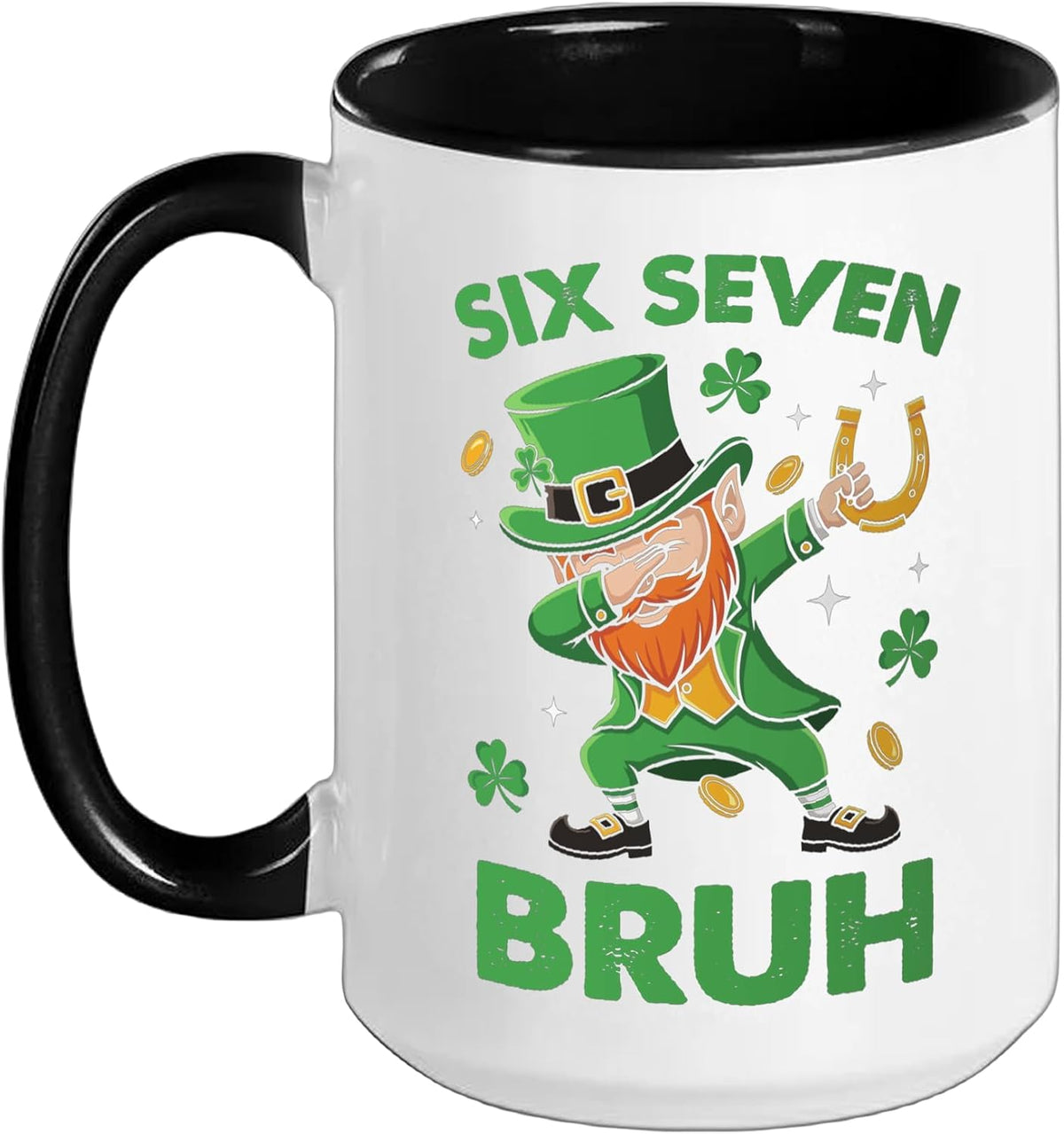 Bruh 67 Six Seven Dabbing Leprechaun St Patricks Day Irish Ceramic Mug