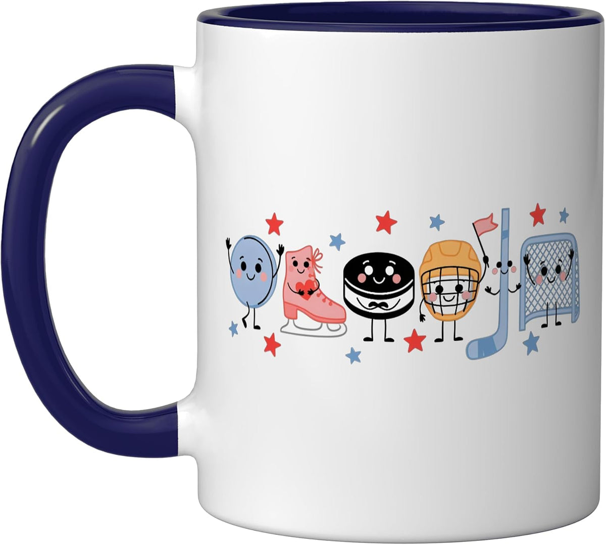 Ice Hockey Player Puck Game Playing Ceramic Mug