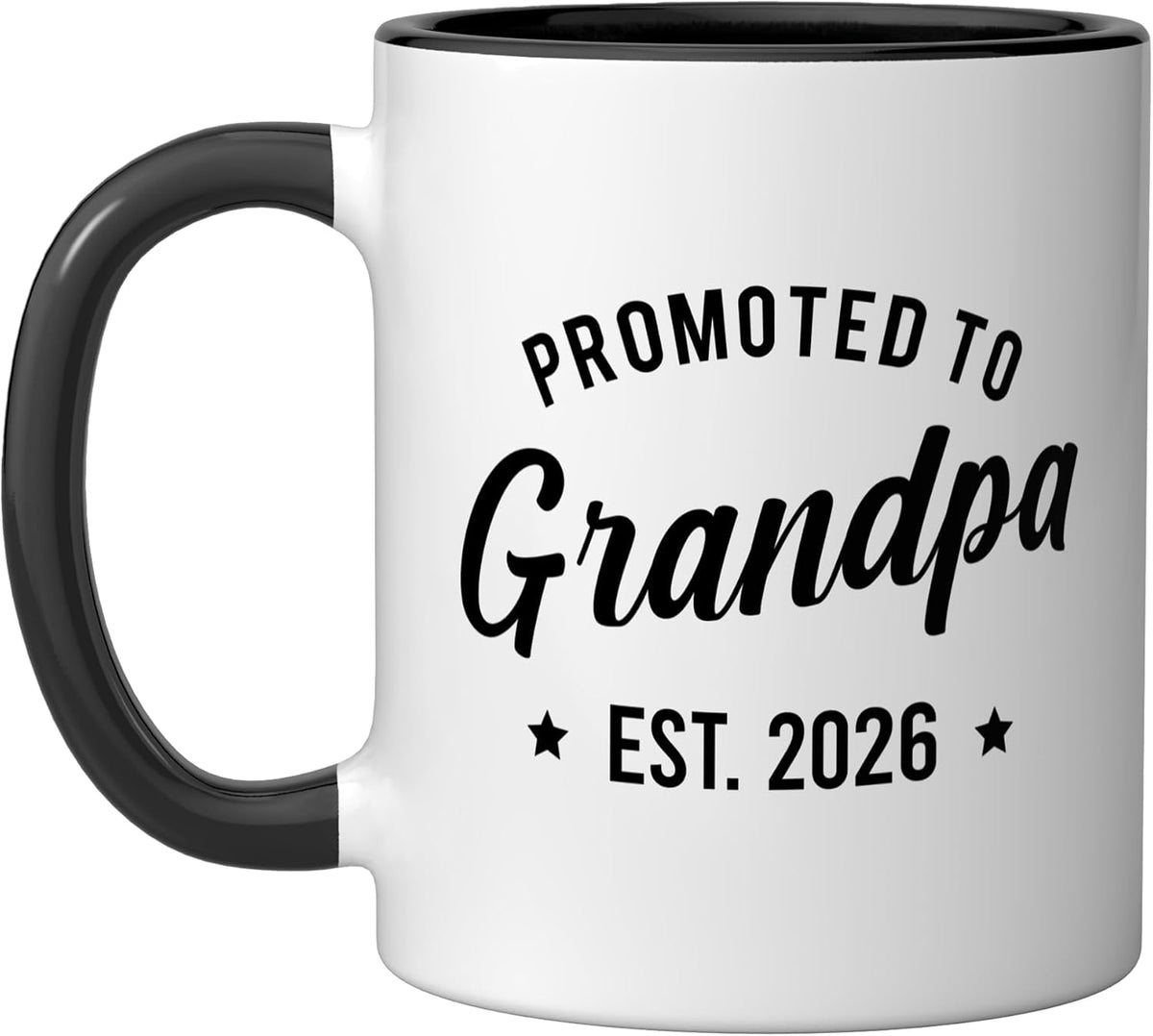Promoted To Grandpa Est 2026 New Grandpa Ceramic Mug