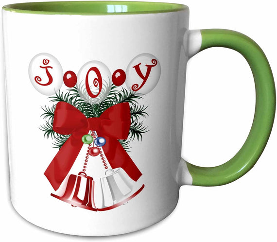 Pretty Christmas Joy with Bells Ceramic Mug