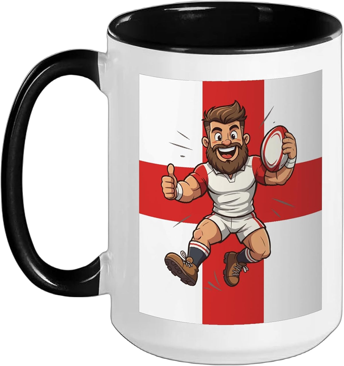 Jump High Play Proud Rugby England Ceramic Mug