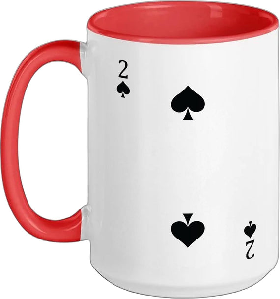 Two (2) Of Spades Poker Card Playing Card Blackjack Card Ceramic Mug
