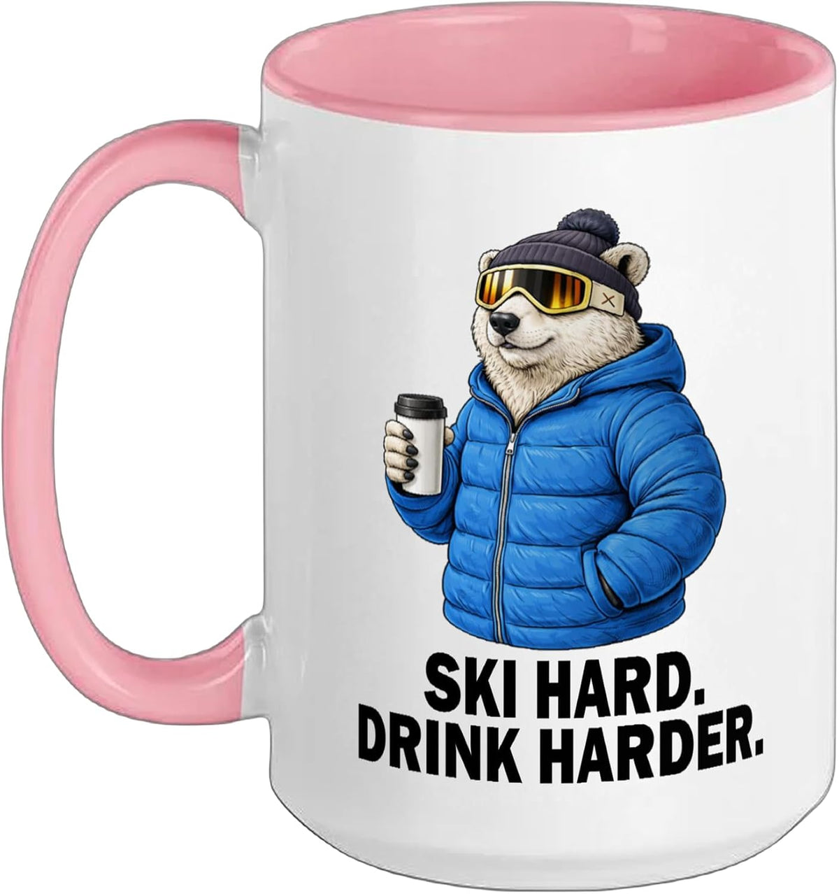 Ski Hard Drink Harder Polar Bear Animal AprèS Ski Shirt Ceramic Mug