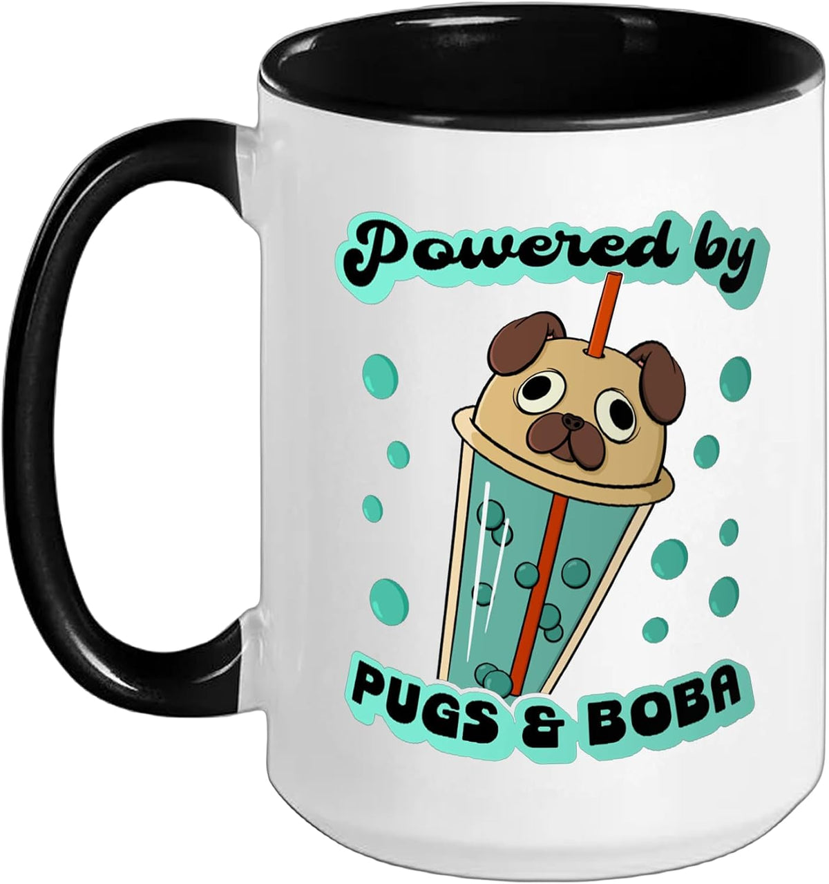 Korean Boba Tea Bubble Tea With Pug Dog Lover And Pug Ceramic Mug