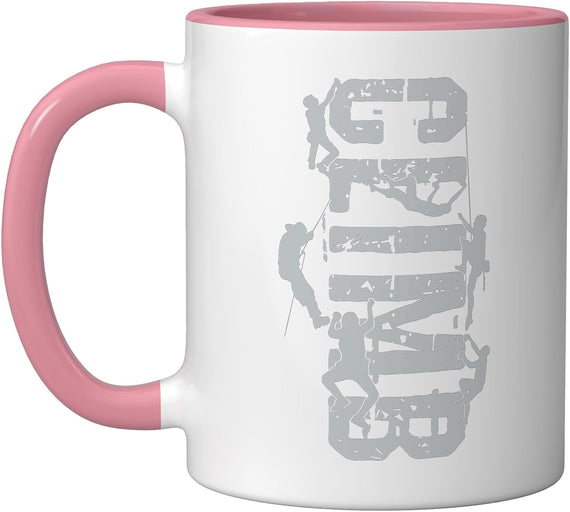 Bouldering Climb Climbers Lettering Rock Ceramic Mug