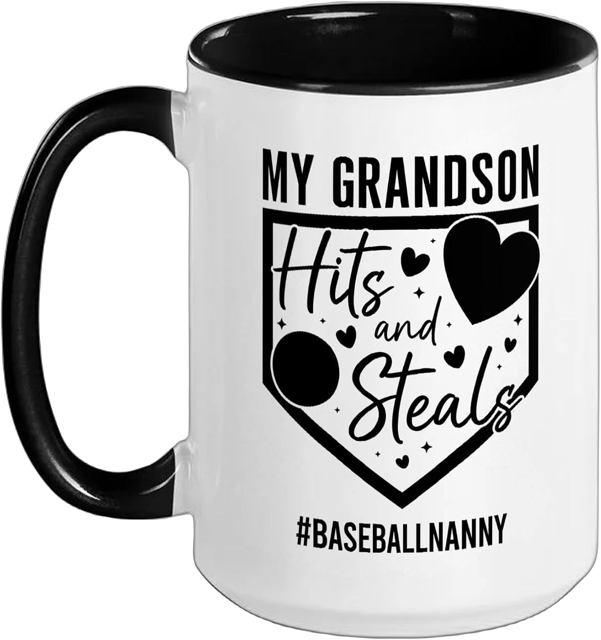 My Grandson Hits And Steals Baseball Nanny Ceramic Mug