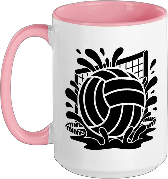 Water Polo Mom Ball Waves Graphic Minimalist Waterpolo Ceramic Mug