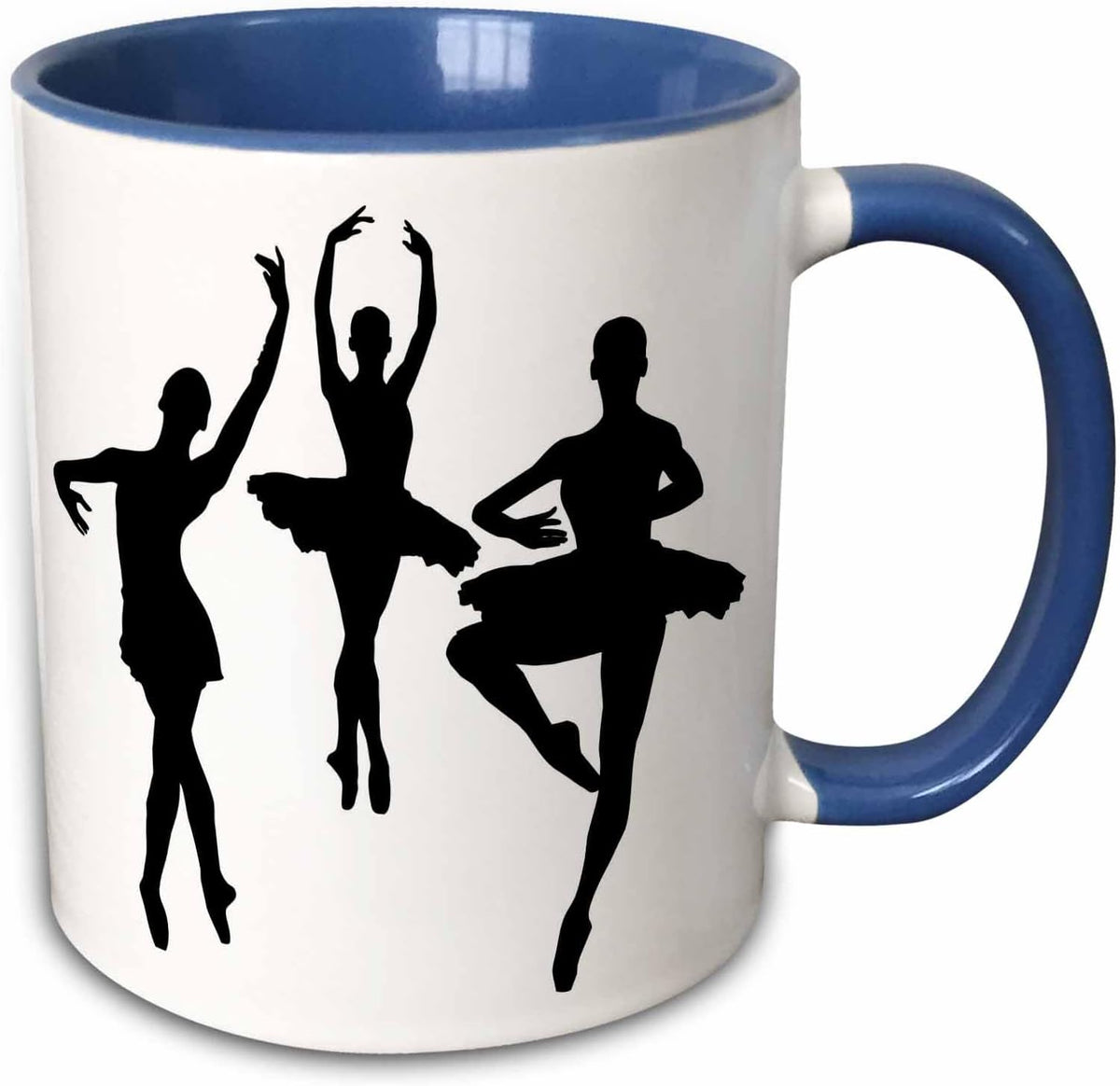 Black Ballerina Trio Silhouette Ceramic Mug