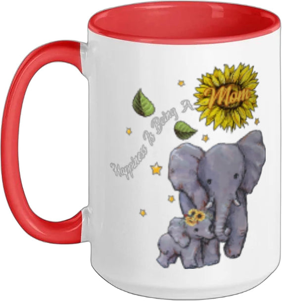 Happiness Is Being A Mom Elephant Lover Mother's Day Ceramic Mug