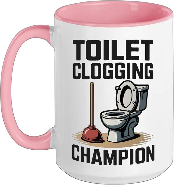 Funny Mens Dad Joke Toilet Clogging Champion Christmas Ceramic Mug
