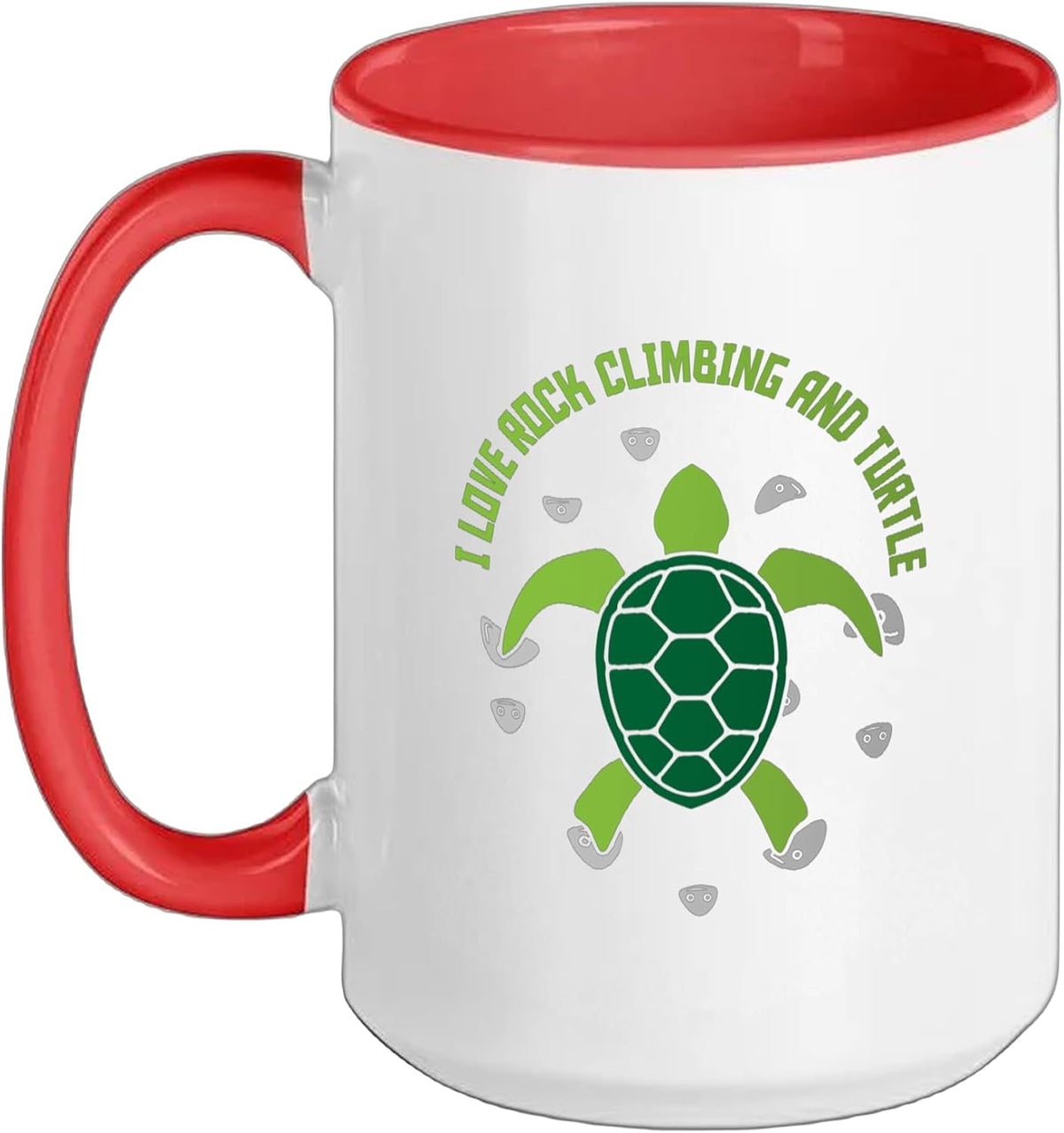 I Love Rock Climbing And Turtle - Boulder Bouldering Ceramic Mug