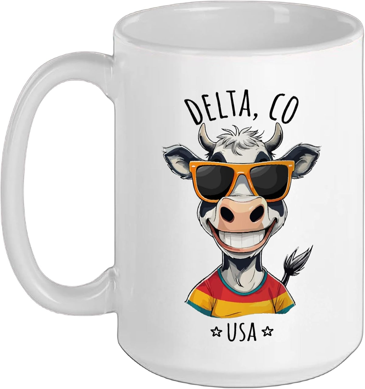 Delta Colorado Usa Funny Cow Cartoon Design Ceramic Mug