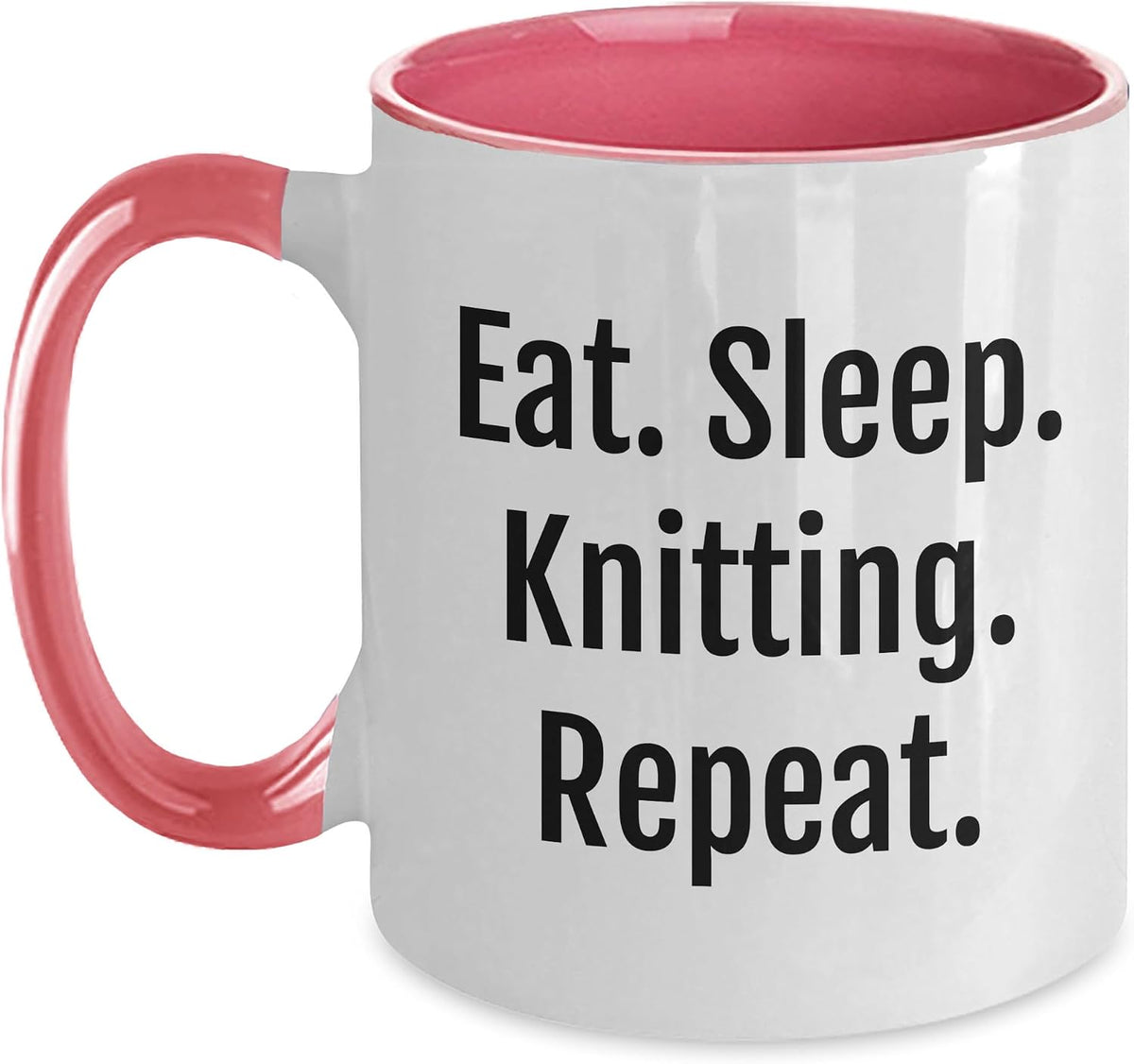 Eat Sleep Knitting Repeat Birthday Knitting Enthusiasts Ceramic Mug