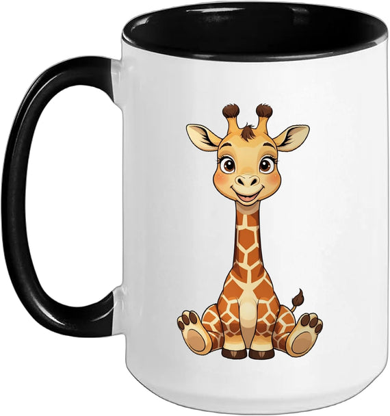 Cute Baby Giraffe Sitting Cartoon Safari Animal Ceramic Mug