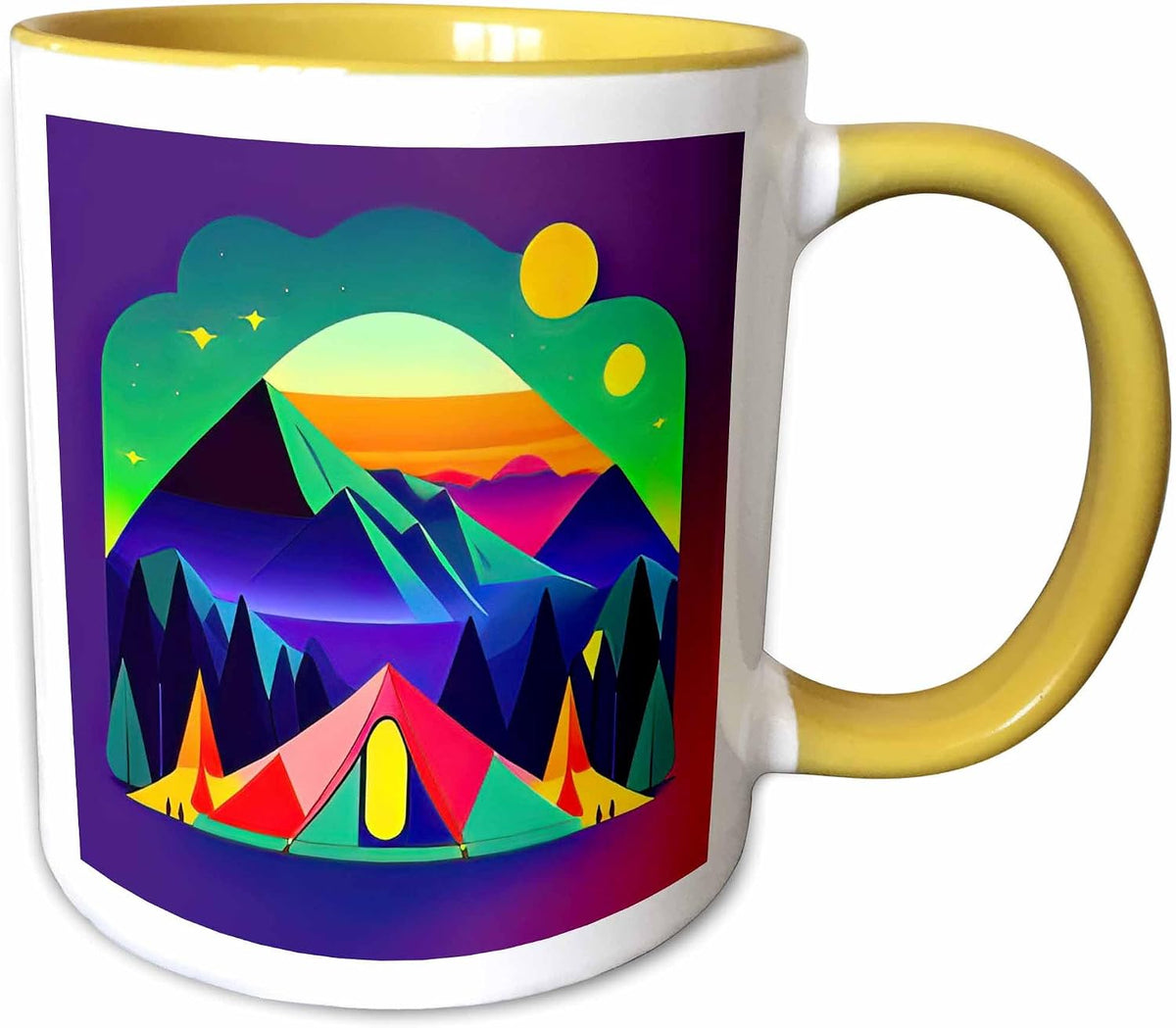 Colorful Fantasy Camping & Hiking Art Ceramic Mug