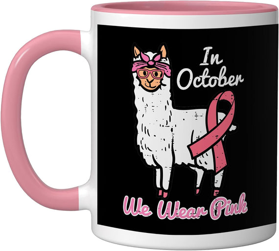 Breast Cancer Awareness Llama Pink Mug