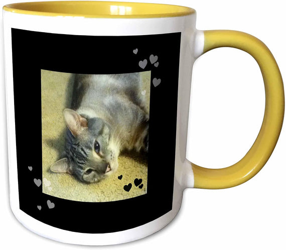 Cute Grey & White Tabby Cat Lovers Ceramic Mug