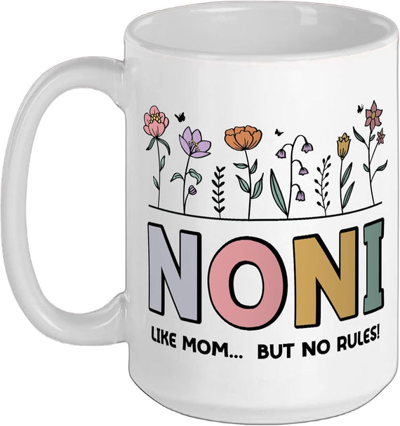 Noni Like Mom But No Rules Wildflower Ceramic Mug