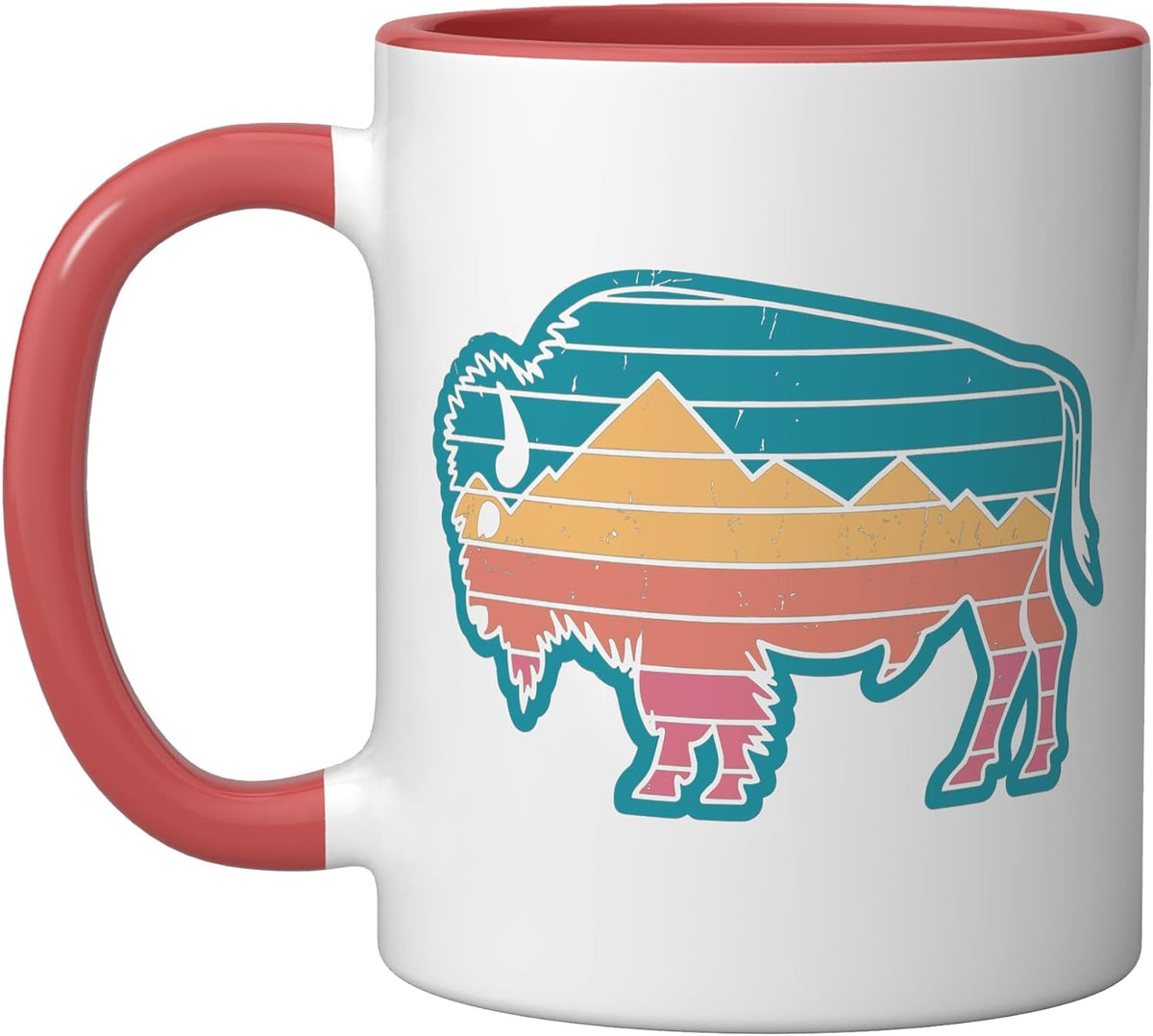 Cool Buffalo Art For Men Women Kids Zoo Animal Buffalo Ceramic Mug