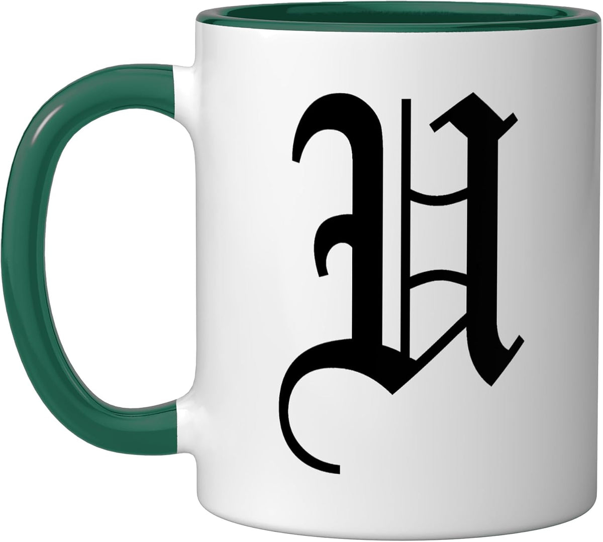 Letter U Gothic Old English Medieval Monogram Halloween Ceramic Mug