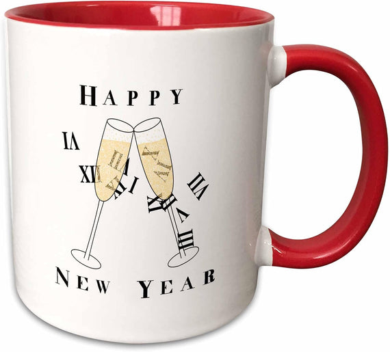 Happy New Year Champagne Ceramic Mug