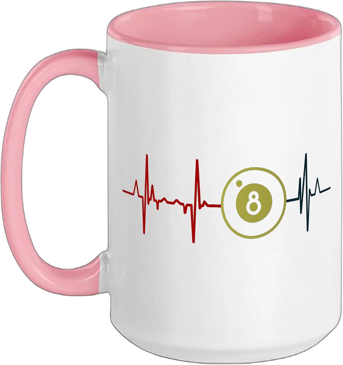 8 Ball Heartbeat Pool Player Ceramic Mug