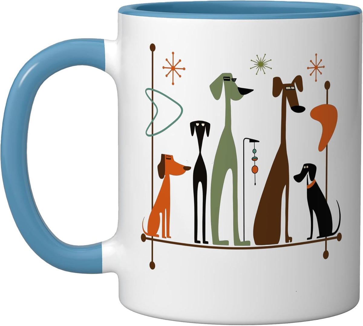 Retro Mid-Century Modern Dogs 50s 60s Style Ceramic Mug