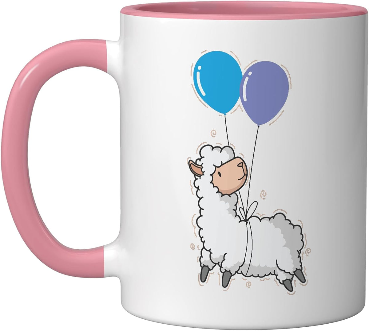 Llama Hangs On Balloon Ceramic Mug
