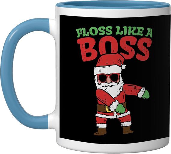 Floss Like a Boss Santa Christmas Ceramic Mug