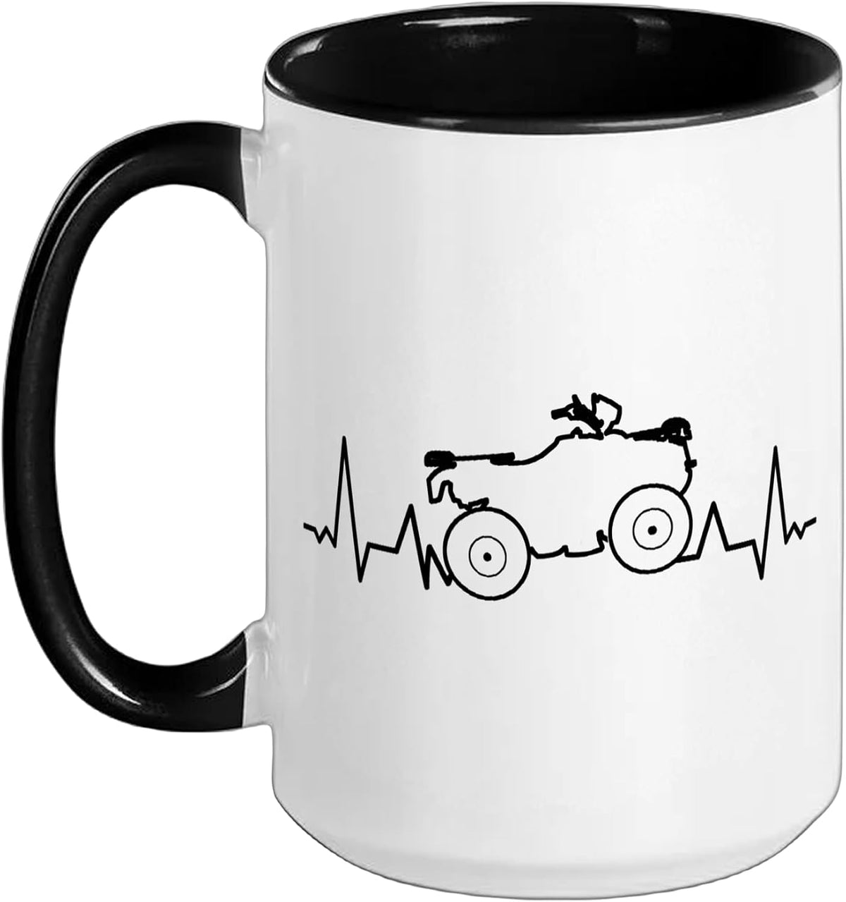 Quad Riding Atv Quad Biker Quads Racing Bike Heartbeat Ceramic Mug