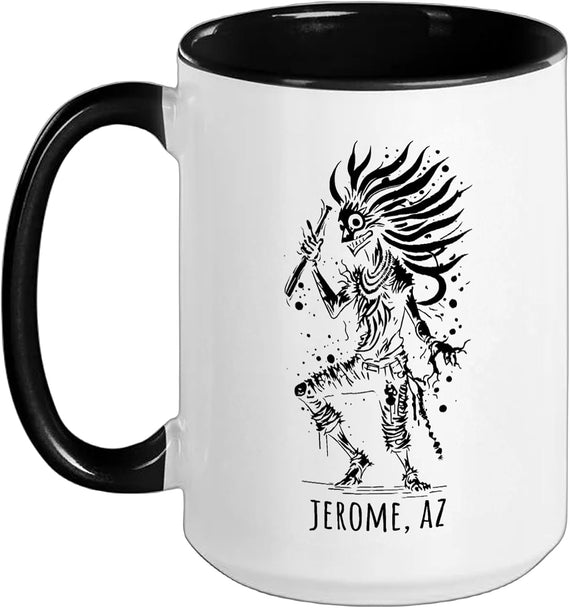 Dancing Skeleton Ghoul Jerome Arizona Spooky Art Ceramic Mug