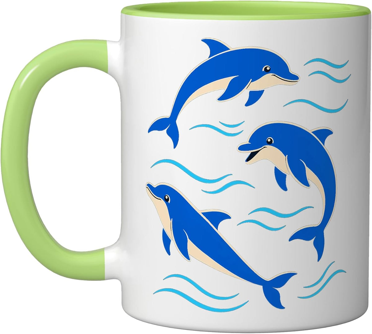 Dolphin Graphic Ocean Three Dolphins Ceramic Mug