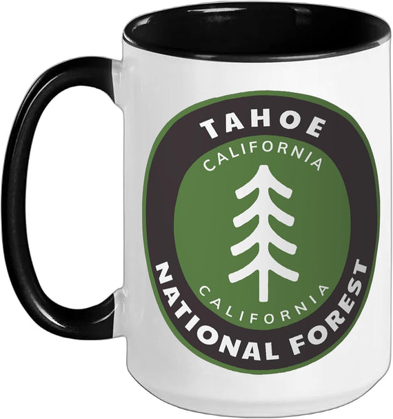 Tahoe National Forest California Ca Tree Badge Ceramic Mug