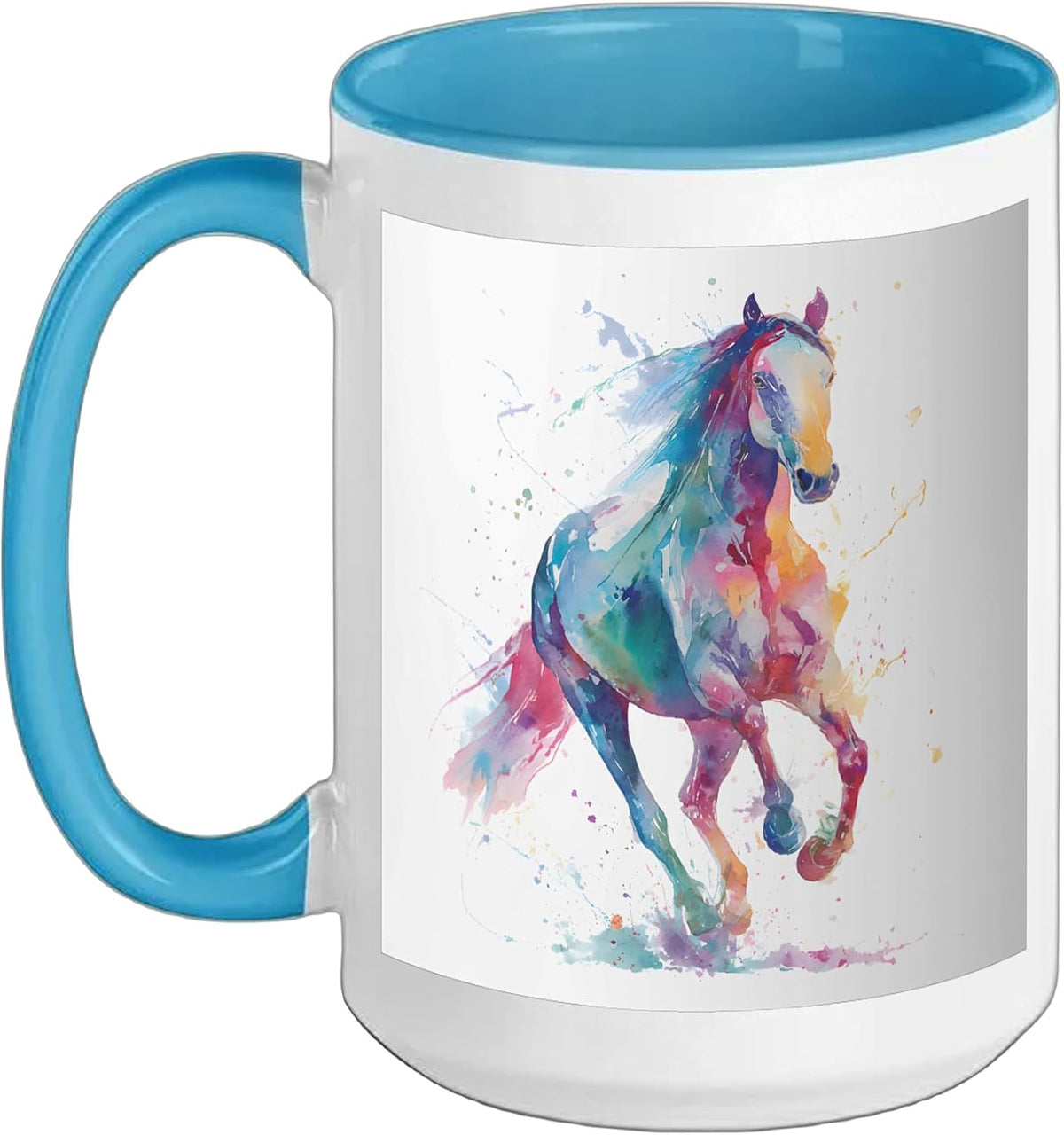 Watercolor Horse Running Artistic Design For Horse Lovers Ceramic Mug