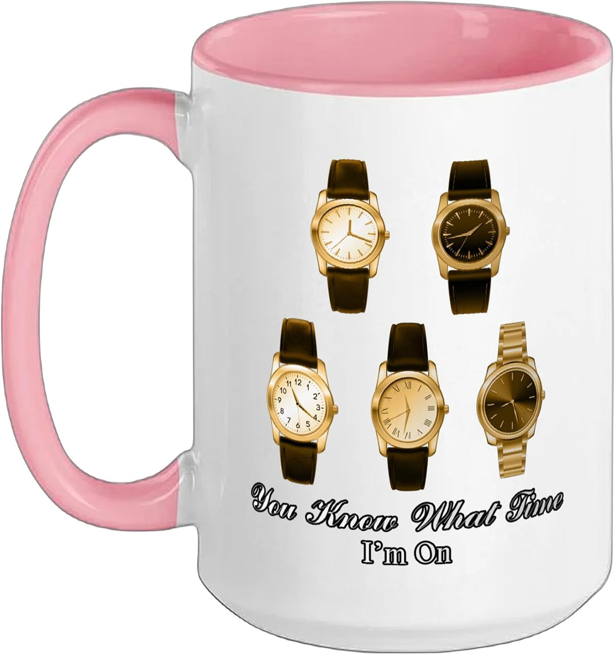 Brown Color The Time I'm On Brown Graphic Ceramic Mug