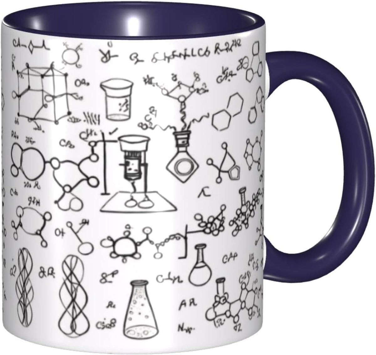 Cute Chemistry Print Double Color â€“ 3d Pattern & Tea Ceramic Mug