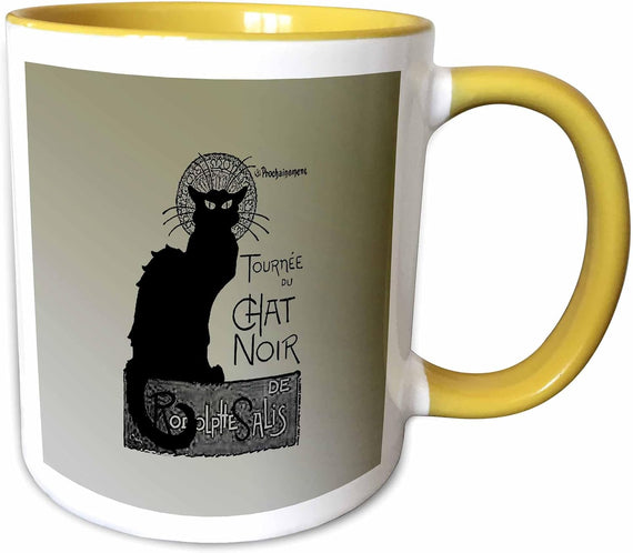 French Black Cat Ceramic Mug