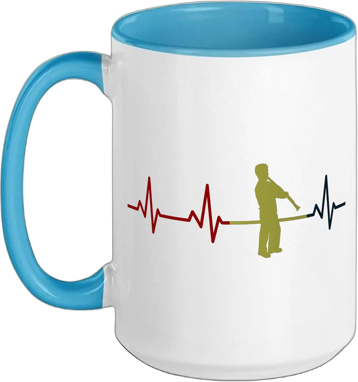 Vintage Clarinetist Pulse Line Clarinet Lover Ceramic Mug